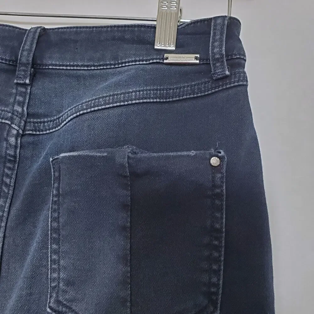 Zara | Knit Denim Stretchy Dark Blue Jean Skirt